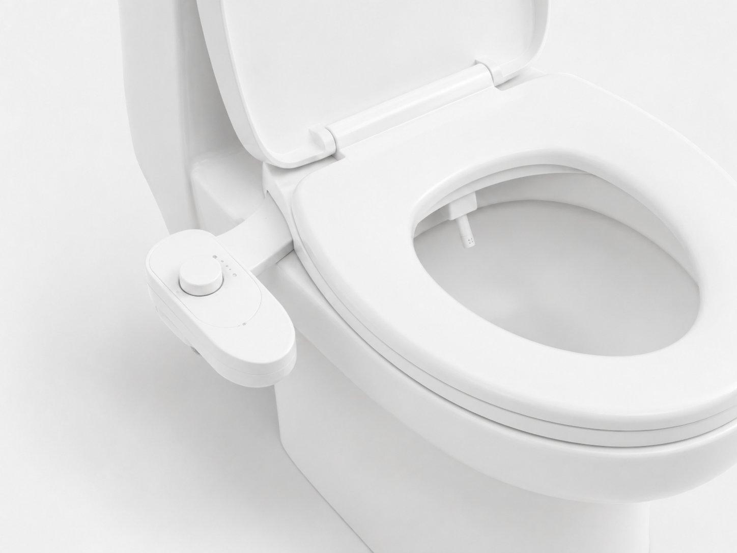 Bidet attachment installed beneath an existing toilet seat